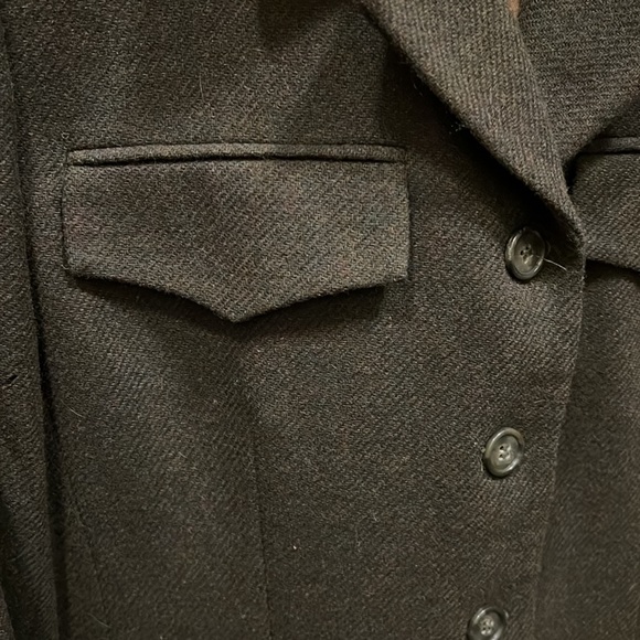 1990’s Jones NY Green Lambs Wool Hunting Jacket Single Breasted Welt Pockets - Picture 3 of 10